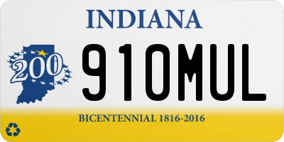 IN license plate 910MUL