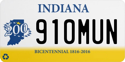 IN license plate 910MUN
