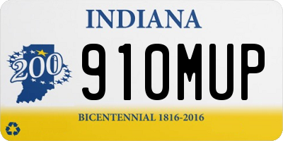 IN license plate 910MUP