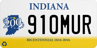 IN license plate 910MUR