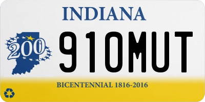 IN license plate 910MUT