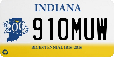 IN license plate 910MUW