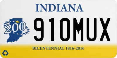 IN license plate 910MUX