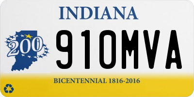 IN license plate 910MVA
