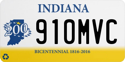 IN license plate 910MVC
