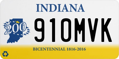 IN license plate 910MVK
