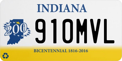 IN license plate 910MVL