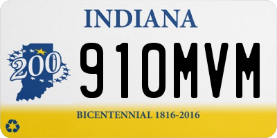 IN license plate 910MVM