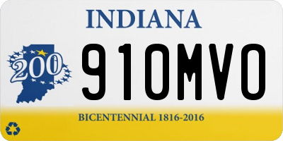 IN license plate 910MVO