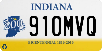 IN license plate 910MVQ