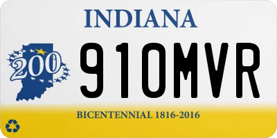 IN license plate 910MVR