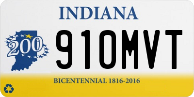 IN license plate 910MVT