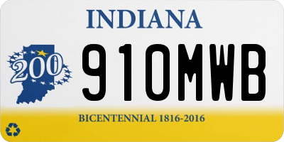 IN license plate 910MWB