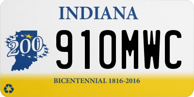 IN license plate 910MWC
