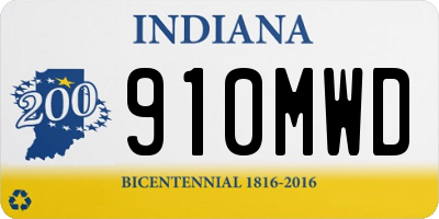 IN license plate 910MWD