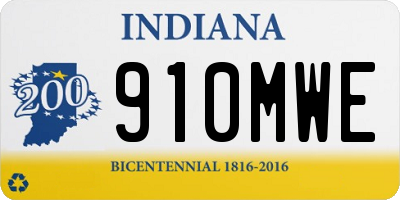 IN license plate 910MWE