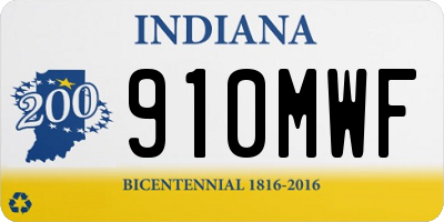 IN license plate 910MWF