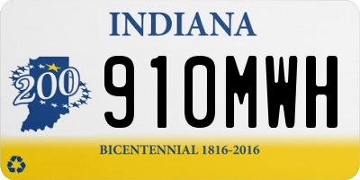 IN license plate 910MWH