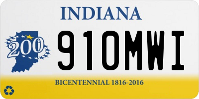 IN license plate 910MWI