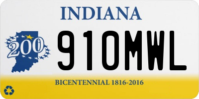IN license plate 910MWL