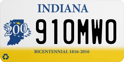 IN license plate 910MWO