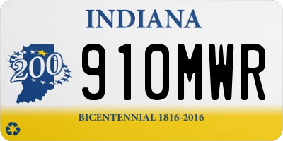 IN license plate 910MWR