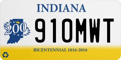 IN license plate 910MWT