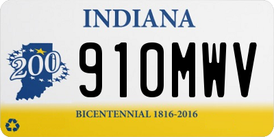 IN license plate 910MWV