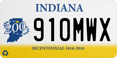 IN license plate 910MWX