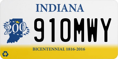 IN license plate 910MWY