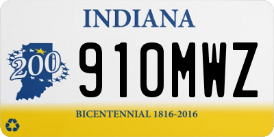 IN license plate 910MWZ