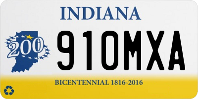 IN license plate 910MXA