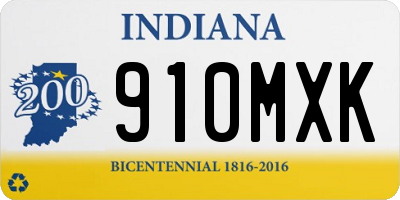 IN license plate 910MXK