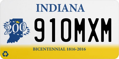 IN license plate 910MXM