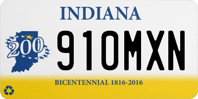 IN license plate 910MXN