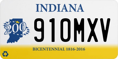 IN license plate 910MXV