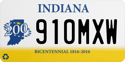 IN license plate 910MXW