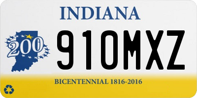 IN license plate 910MXZ