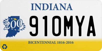 IN license plate 910MYA