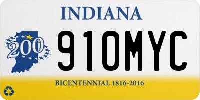 IN license plate 910MYC