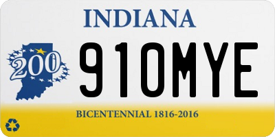 IN license plate 910MYE
