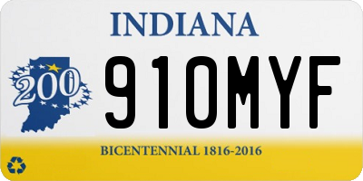 IN license plate 910MYF