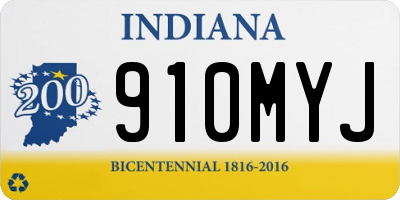 IN license plate 910MYJ