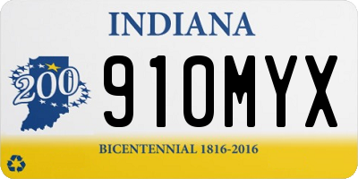 IN license plate 910MYX