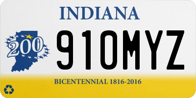 IN license plate 910MYZ