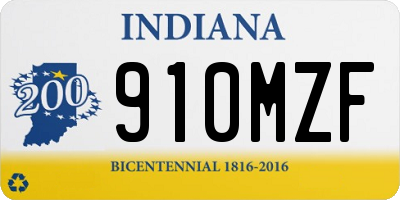 IN license plate 910MZF