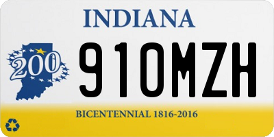 IN license plate 910MZH