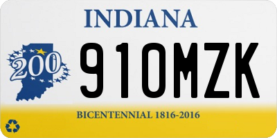 IN license plate 910MZK