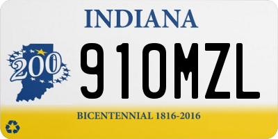 IN license plate 910MZL