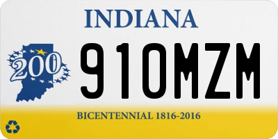IN license plate 910MZM